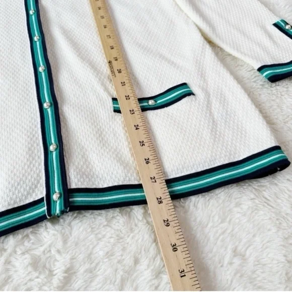 Talbots Woman Cream Knit Pearl Button Front Cardigan Sweater XL Coquette Classic - Picture 5 of 6